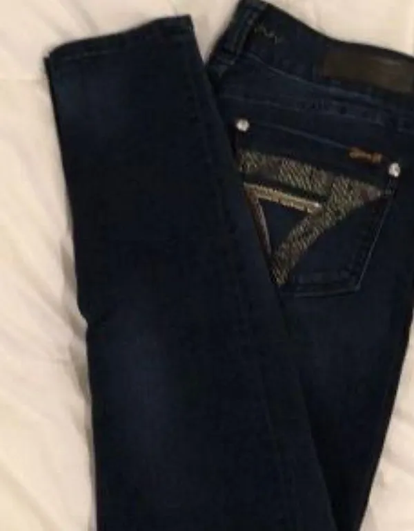 7 For All Mankind Dark Blue Skinny 28 - Image 2
