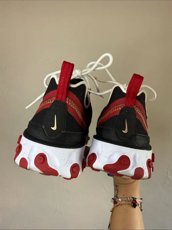 Nike React Element 55 Black Red White Sneakers Women’s 6 - Image 4