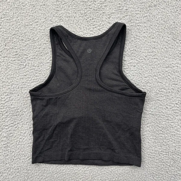 Lululemon Ebb To Street Racerback Crop Tank Black Athletic Athleisure Women's 6 - Image 2