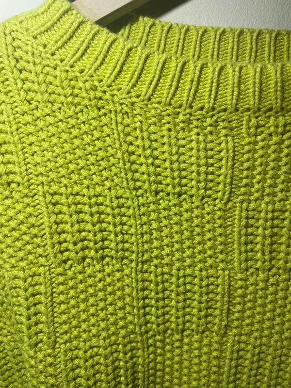 Willow + Root Chartreuse Cropped Sweater Small - Image 4