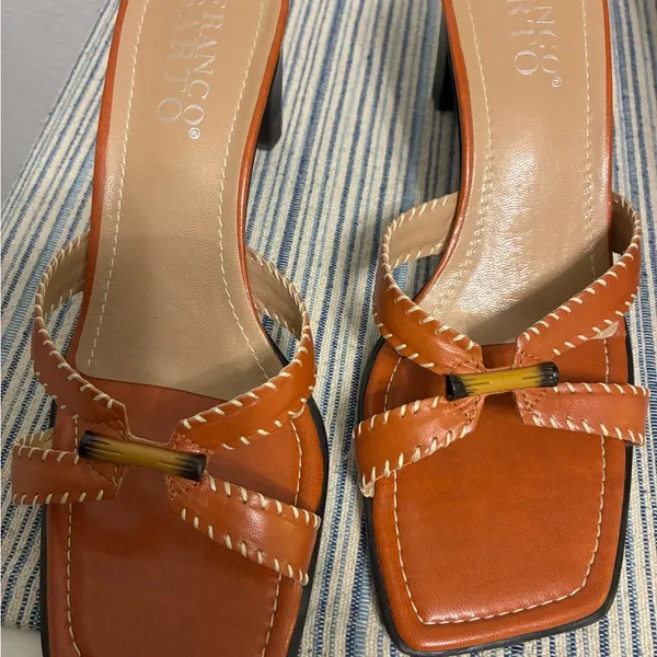 Franco Sarto Reddish Orange Slip On Heels Women’s Size 8.5 - Image 3