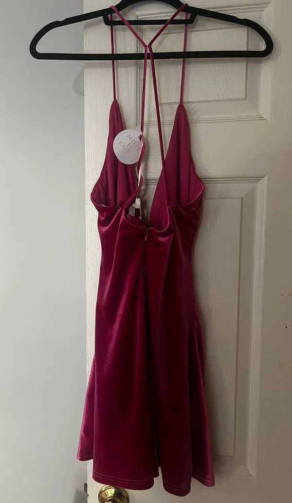 More To Come Revolve Pink Velvet Mini Dress Small - Image 4