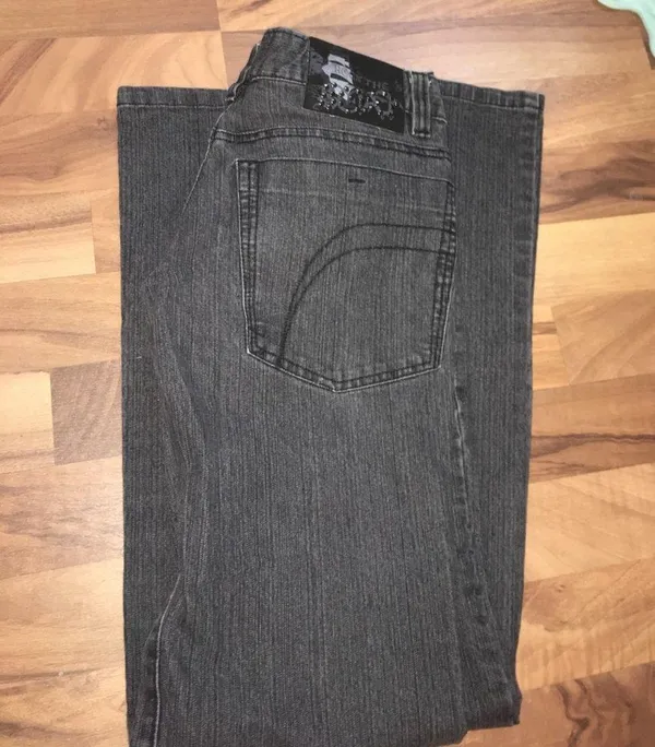 Faded black/gray jeans wide leg Size 8 - Image 3