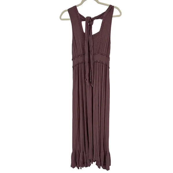 Altar'd State Boho Gauze Maxi Dress Empire Waist Lagenlook Mauve Flowy Medium‎ - Image 2