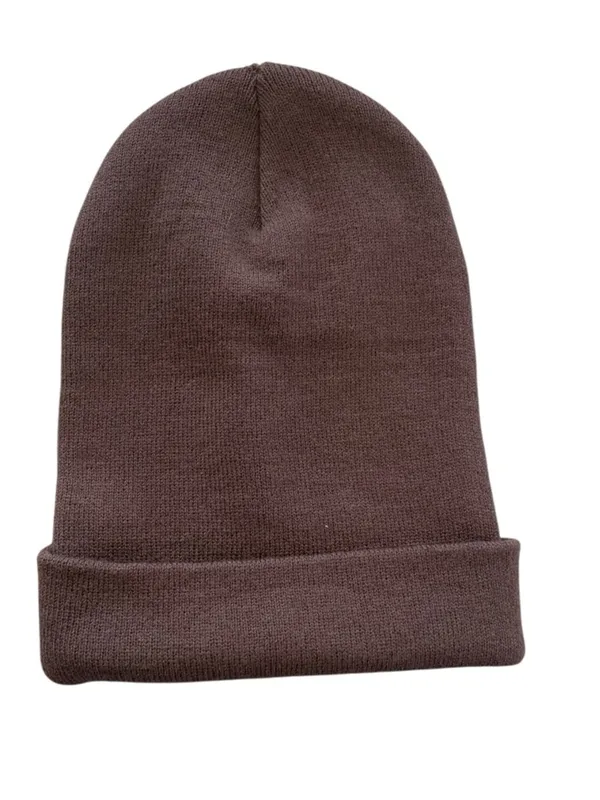 VON DUTCH Patcher Beanie Embroidered Pink Patch Velvet Brown One Size NEW - Image 4