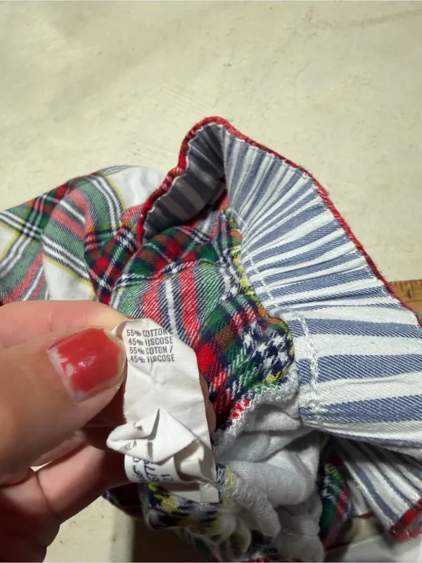 Aerie Plaid pajama Shorts - Red & Green Tartan medium - Image 5