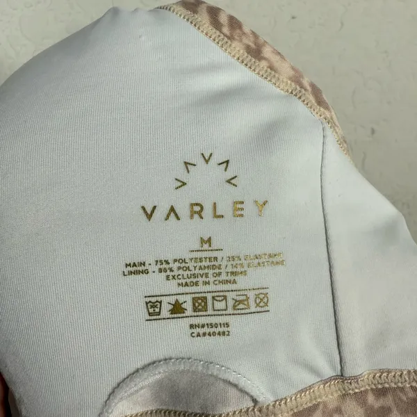 Varley Lindley Eyelet Embellished Printed Sports Bra Size Medium - Image 7