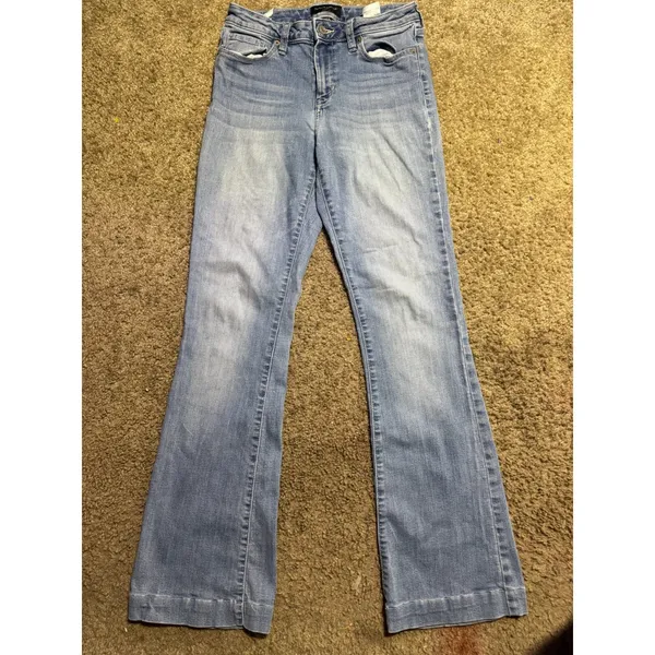 Banana Republic Wide Leg Jeans Light‎ Wash High Rise Size 27 4 Blue Denim - Image 2