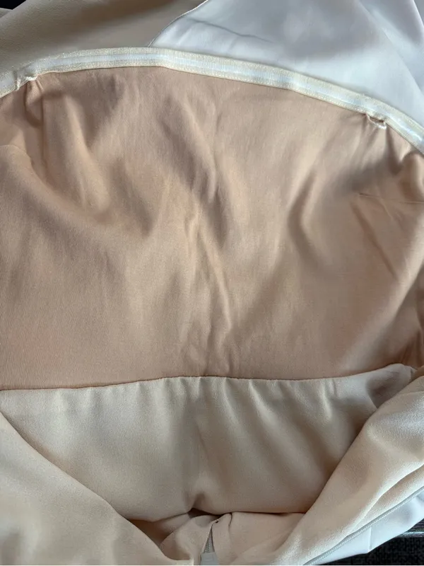 NBD Lucilda Strapless Satin Gown Size Small High Slit in Champagne - Image 8