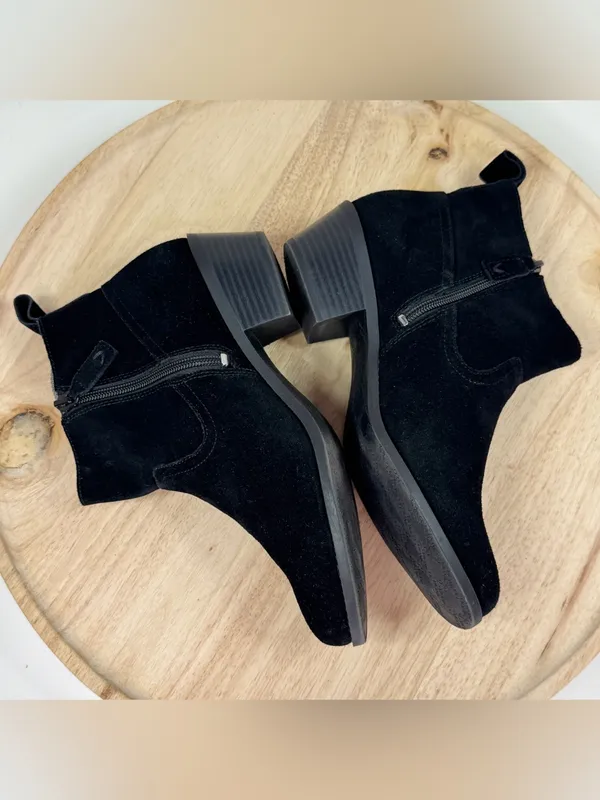 Vionic Vera Suede Western Ankle Boots Booties Black Women 8.5 Water Resistant - Image 5