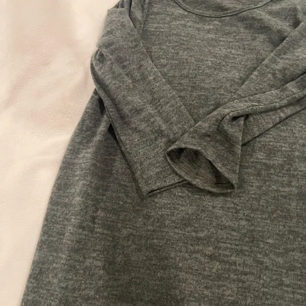Cozy Gray Ruffle Hem Dress - Image 3
