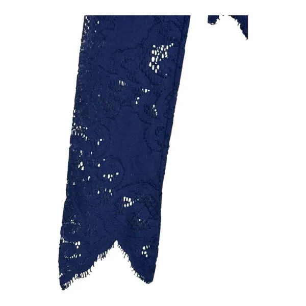 For Love & Lemons Shirt‎ Women XS Blue Long Sleeve Midnight Lace Crop Top Sexy - Image 6