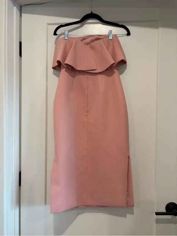 C/Meo Collective Pink Strapless Ruffle Midi Dress in Dusty Pink Size XS - Image 5