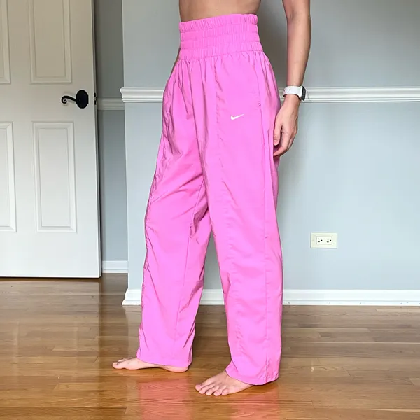 Nike Dri-FIT Pink Wide Leg Track Pants M - Image 4