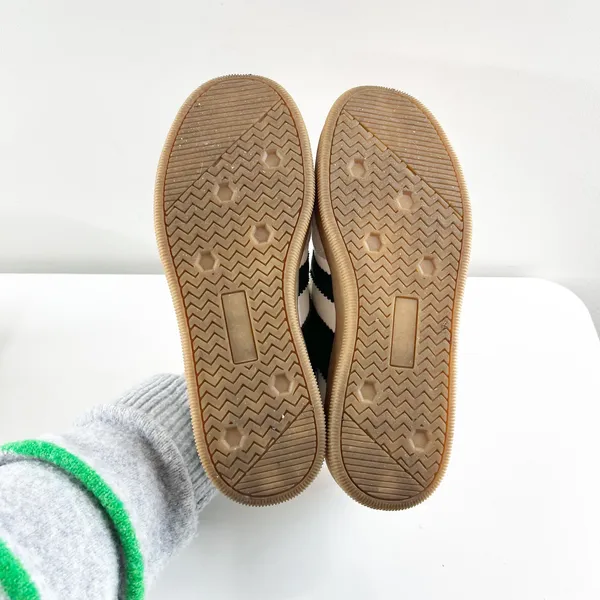 Leying Sporty Striped Ballet Flat Mary Jane Shoes Sneakers White Black 6 - Image 3
