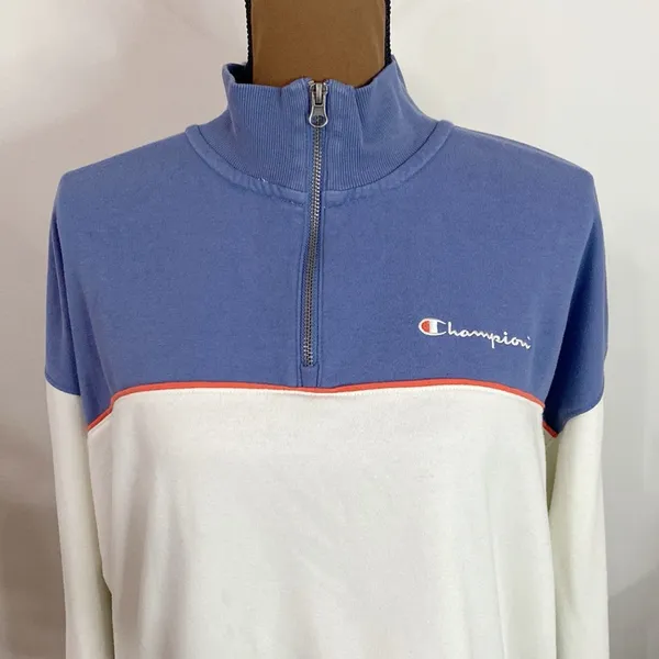 Champion Campus Colorblocked Half Zip Sweatshirt size L - Image 6
