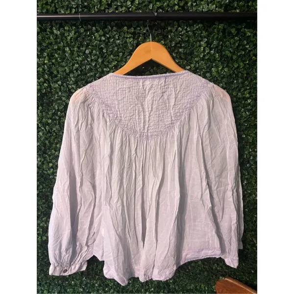 Free People We the Free Cool Meadow Lilac Purple Long Sleeve Blouse S - Image 6