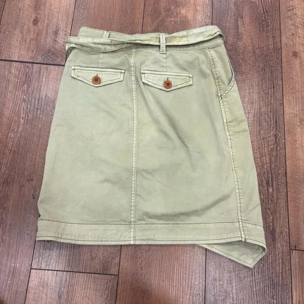 Anthropologie Pilcro And The Letterpress Wrap Green Khaki Chino Skirt Size 2 - Image 4