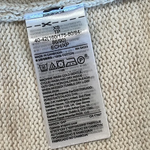 GAP • Crossover V Neck Sweater • Size XS • Marshmallow (Cream/Tan) - Image 8