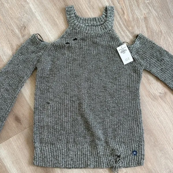 Hollister Green Long Sleeve Open Shoulder Sweater Size XS NWT - Image 5