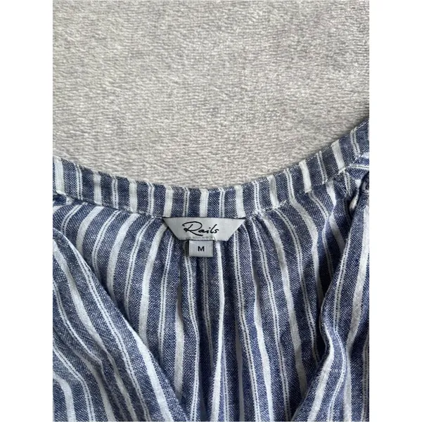 Rails Jasmine Linen Mini Dress in Tibet Stripe Blue - Image 5