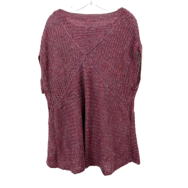 Free People Maroon Wool Linen Mohair Blend Shirt Sz S - Image 5