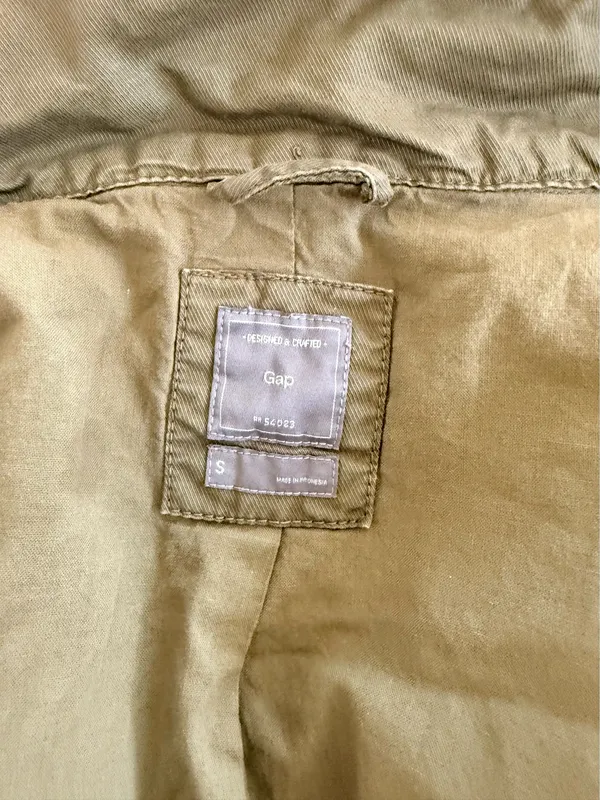 Gap Military Jean Jacket Green Button Front Pockets Vintage Y2K 10 - Image 7