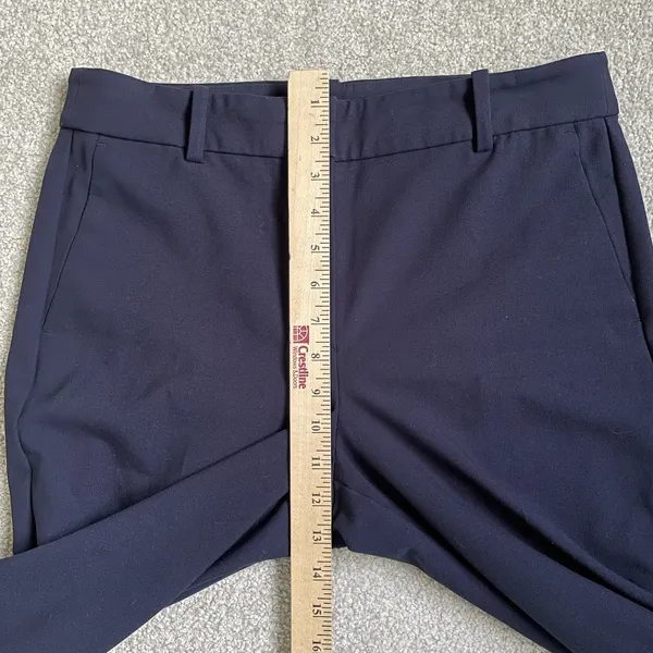 J. Crew Mid-Rise Cropped Dress Pants Navy Blue Workwear Women's Size 6 - Image 9