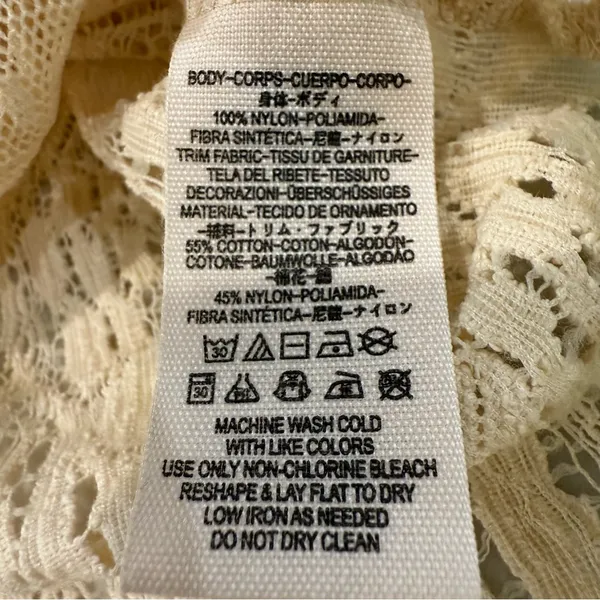Free People Modern Lace Mesh Maisie Tunic Sleeveless Top Women’s Medium Cream - Image 6