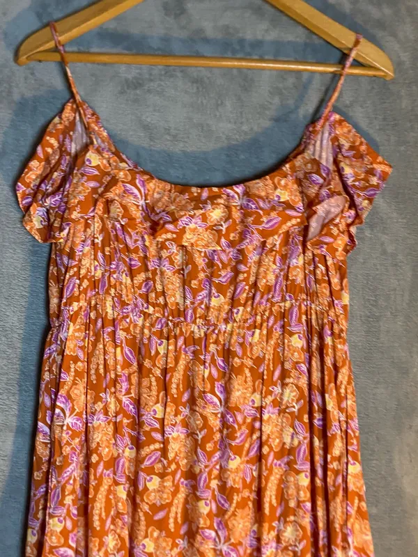 J.Crew Tiered maxi dress in painted block print Large‎ milkmaid Resort Vacation - Image 8