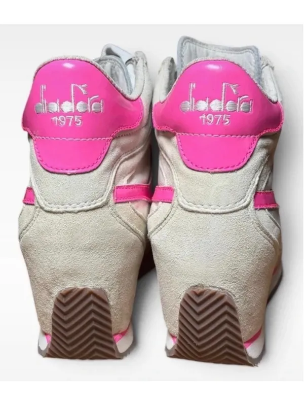 Women's Diadora Wedge Retro Sneakers White and Pink Size 7.5 - Image 8
