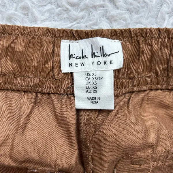 Nicole Miller Brown Printed Joggers Size XS - Image 8