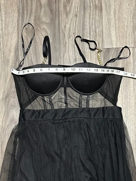 The Vintage Shop Black Tulle Corset Maxi Dress - Image 10