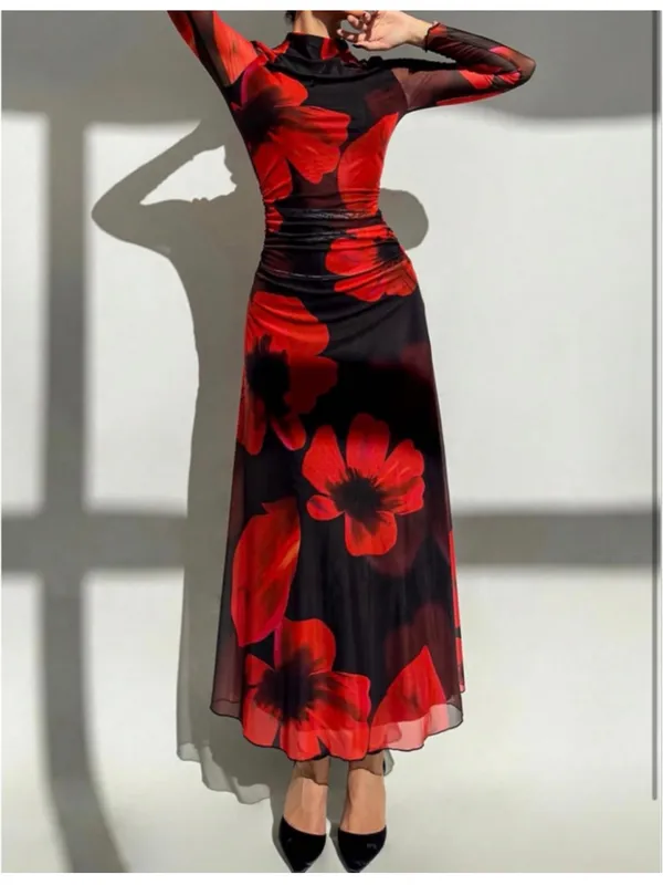 NEW Verdusa Floral Formal Slimming Wedding Guest Long Sleeve Maxi Dress L - Image 4