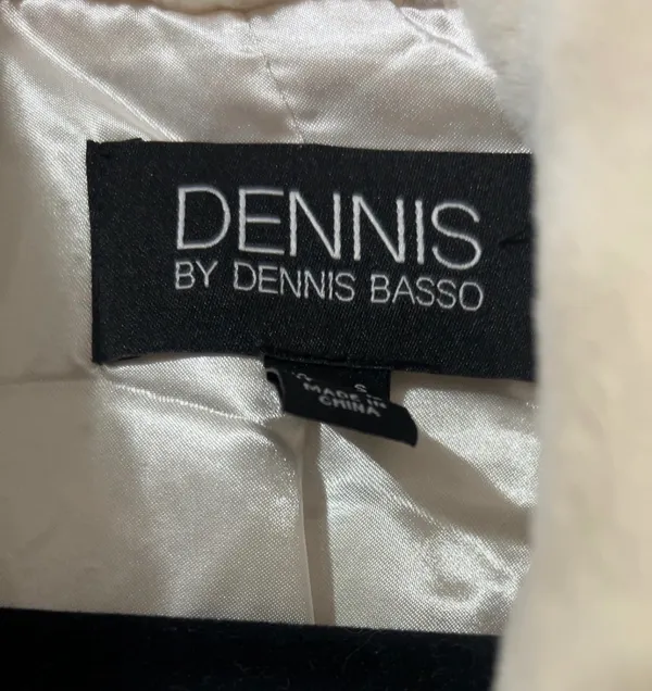dennis basso ivory faux fur textured long coat women’s size s - Image 4