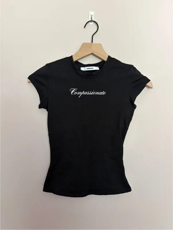 Tank Air Compassionate Black Baby Tee - Image 2