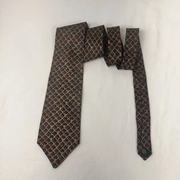Bugatti Mens Tie Grey & Mauve Paisley Necktie Silk Office Party - Image 8