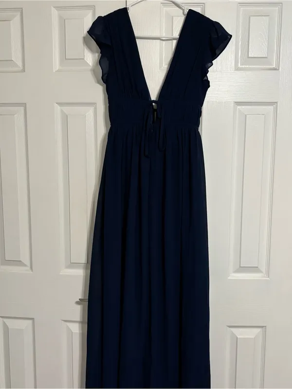 Lulu’s I'm All Yours Navy Blue Ruffled Maxi Dress - Image 3