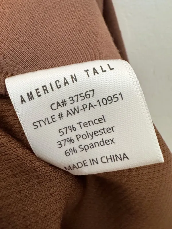 American Tall Waffle Knit Wide Leg Pants Size Medium Extra Tall Brown Lounge - Image 7