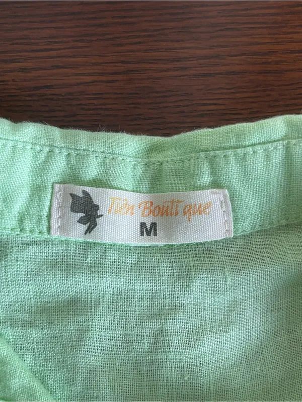 Embroidered Light Green Button - Image 4