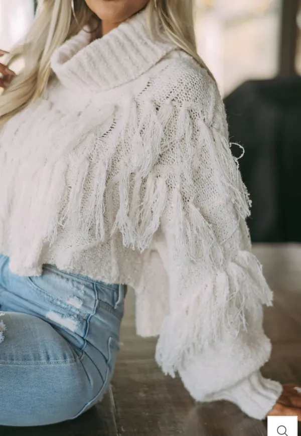 These Three Shaggy Turtle Neck Crop Sweater  - Image 3