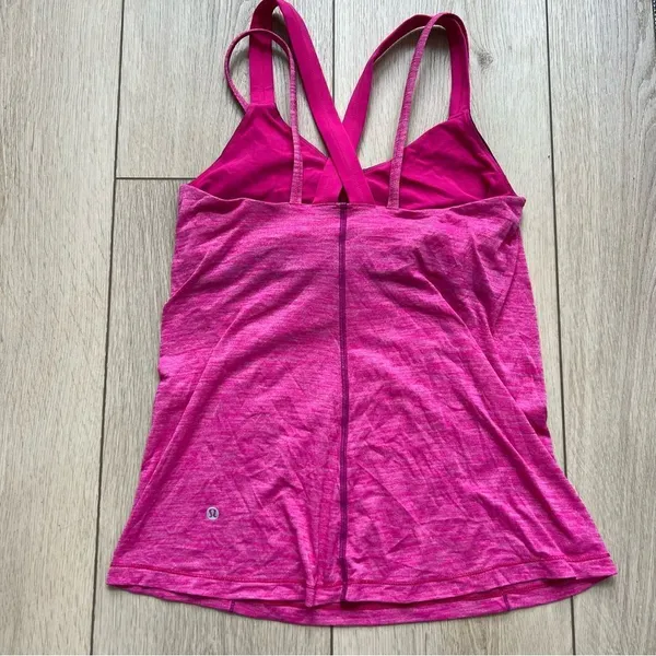 Lululemon Run For Gold Tank Hot Pink Magenta Running Tank Top Sports Bra Size 8 - Image 11