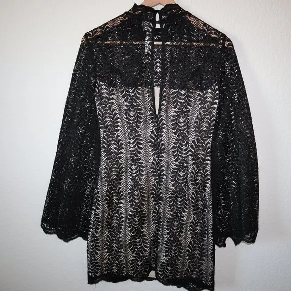 Keepsake the label Uptown black Lace mock neck Whimsigoth grunge dress XS - Image 4