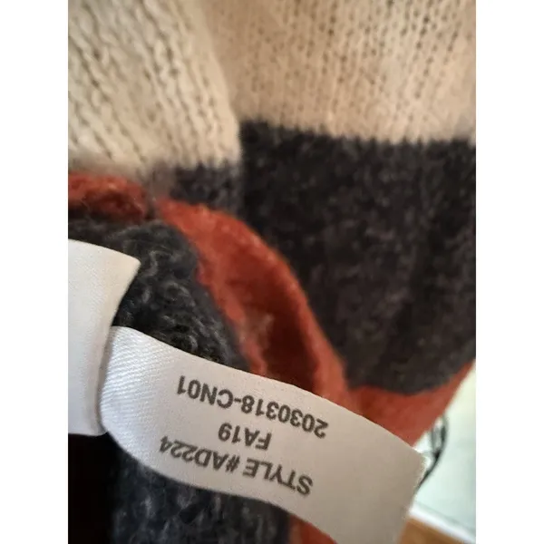 Madewell S Striped Baxter Tunic‎ Sweater Oversized Alpaca Blend Knit Crewneck - Image 6