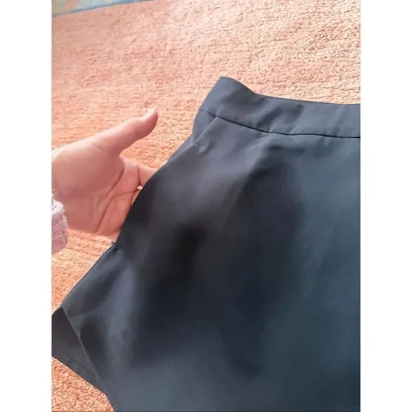 AQUA Black Skort Skirt Shorts Size L Lined Back Zip Made in USA - Image 5