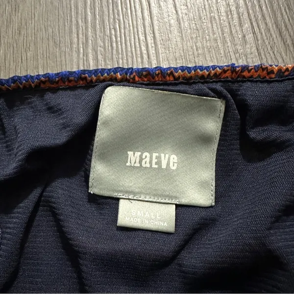 Anthropologie Maeve Urcos Handkerchief Geometric Print Strapless Dress Size‎ S - Image 6
