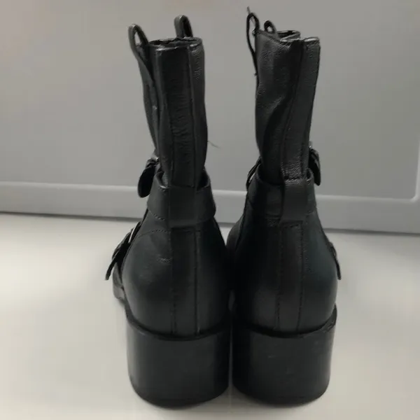 Nike Black Leather Buckle Moto Boots 9.5 - Image 3