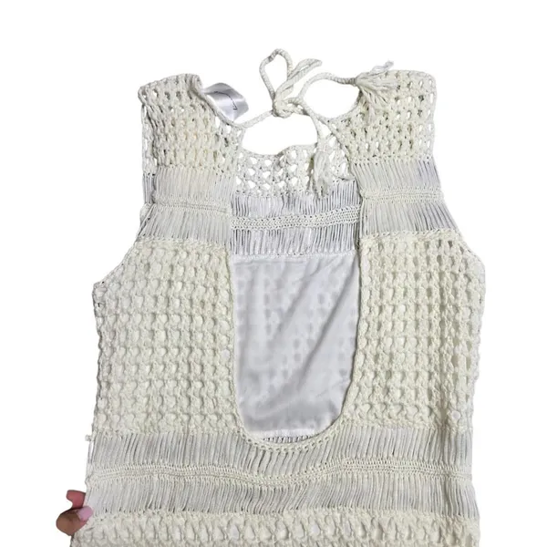 Anthropologie Line & Dot Karolina Crochet White‎ Dress Size: M - Image 7