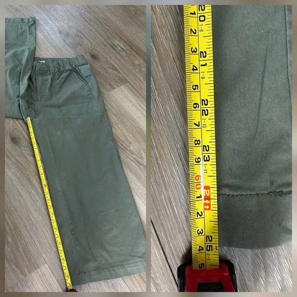 Gap Womens Pants Green Size Large Easy Pant Wide Leg Utility Cotton Blend - Image 11