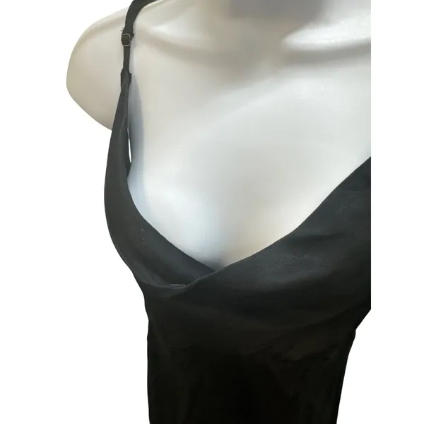 Black Cocktail Dress With Adjustable Straps & Cowl Neck Anthropologie Womens Siz - Image 4